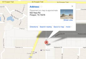 Map Location of High Point Self Storage, Prosper, TX